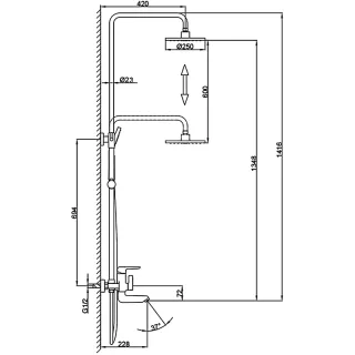 Душевая стойка Frap F2417 хром